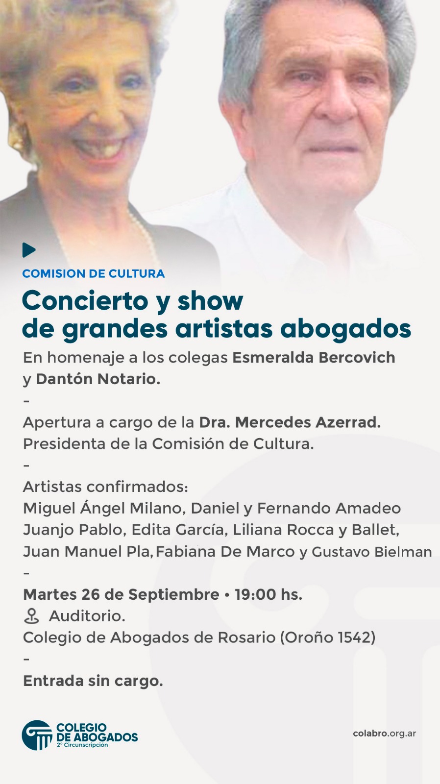 CONCIERTO Y SHOW DE GRANDES ARTISTAS ABOGADOS - 26/09/2023