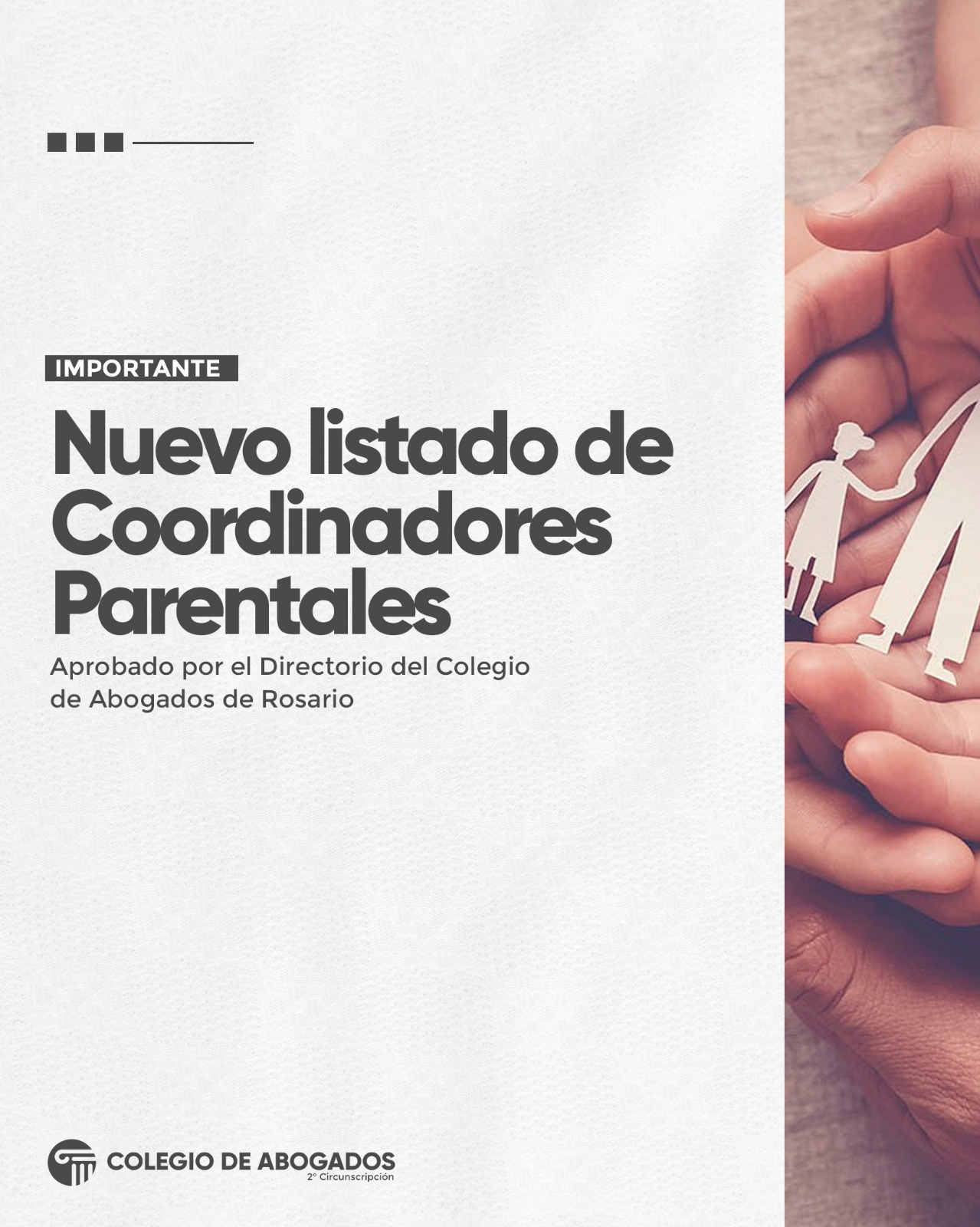Nuevo listado de Coordinadores Parentales aprobado por el Directorio del Colegio de Abogados de Rosario