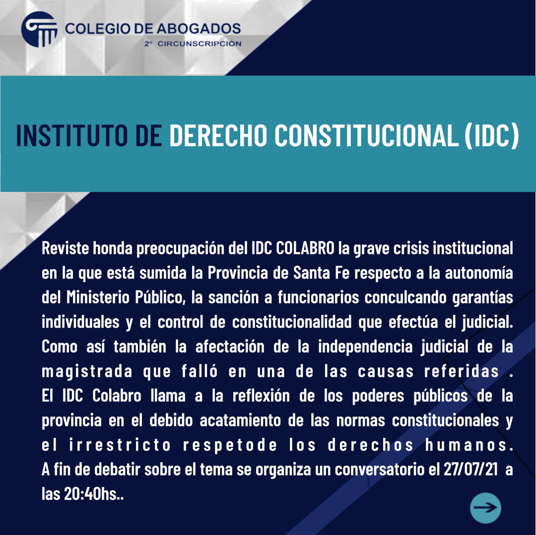 La grave crisis institucional santafesina. El ministerio público, la legislatura y el judicial. La seguridad pública.