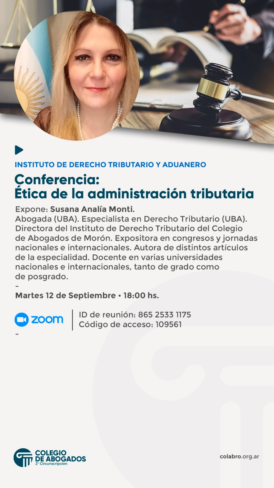 Conferencia: Ética de la administración tributaria - 12/09/2023