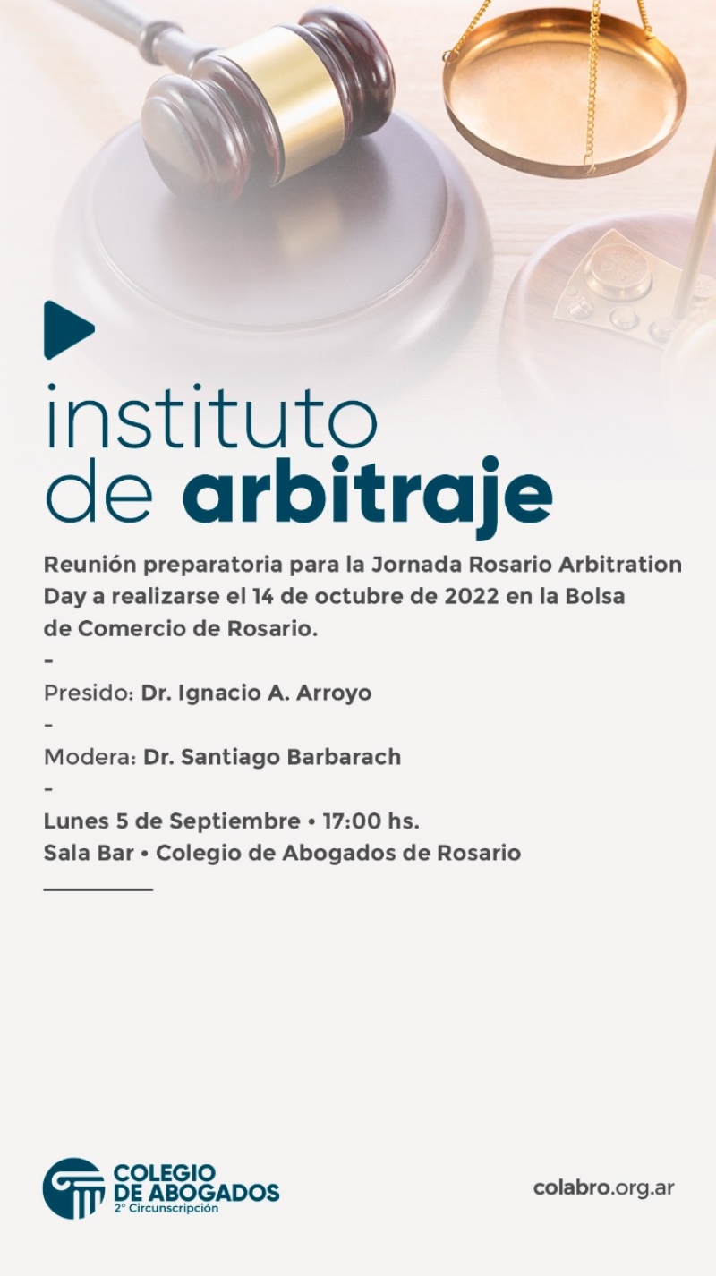 Reunión preparatoria para la Jornada Rosario Arbitration Day - 05/09/2022