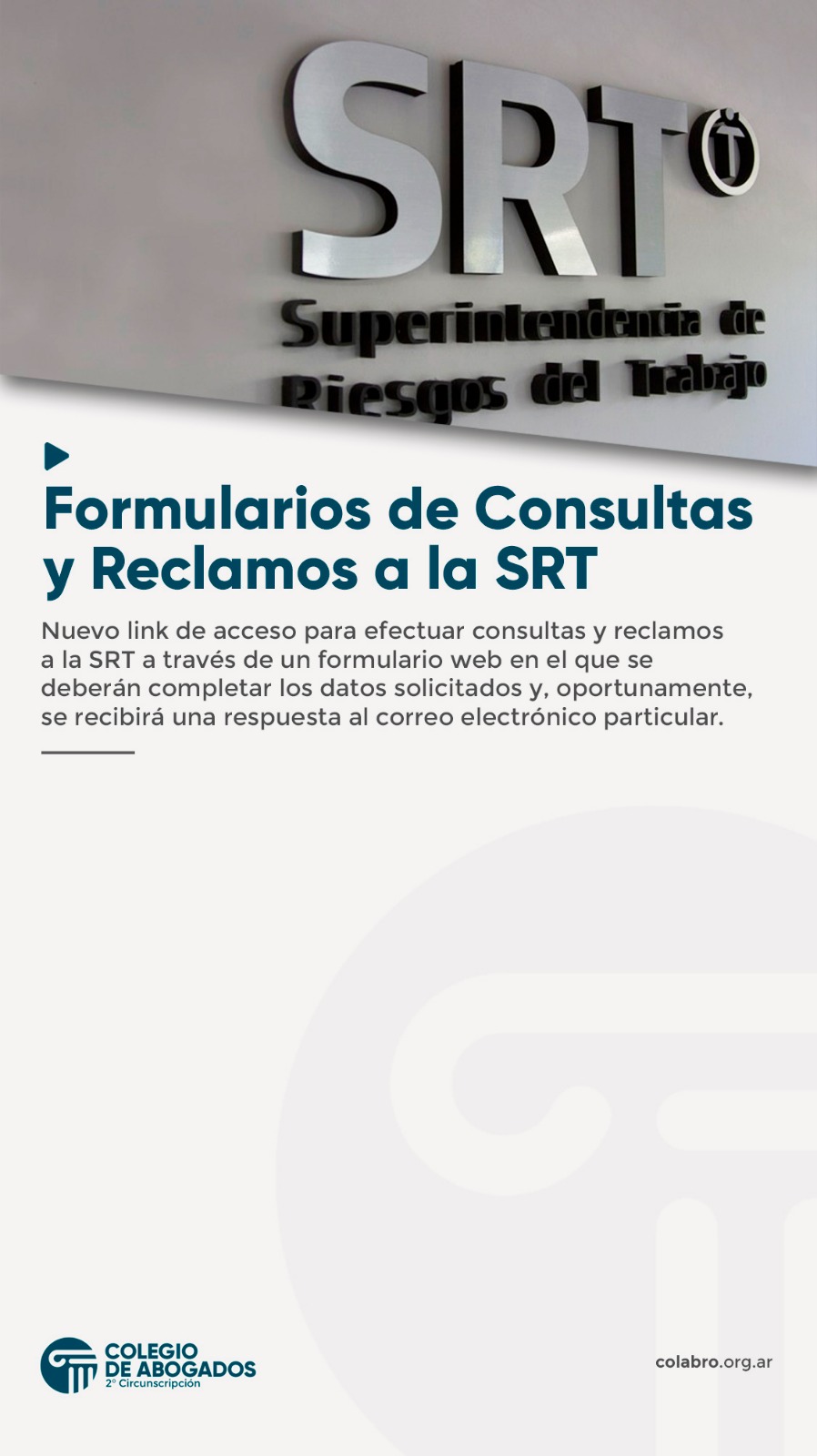 Formularios de Consultas y Reclamos a la SRT